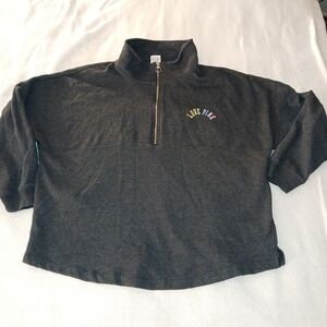 Sz.L Womens Pink Pullover Half Zip Sweatshirt